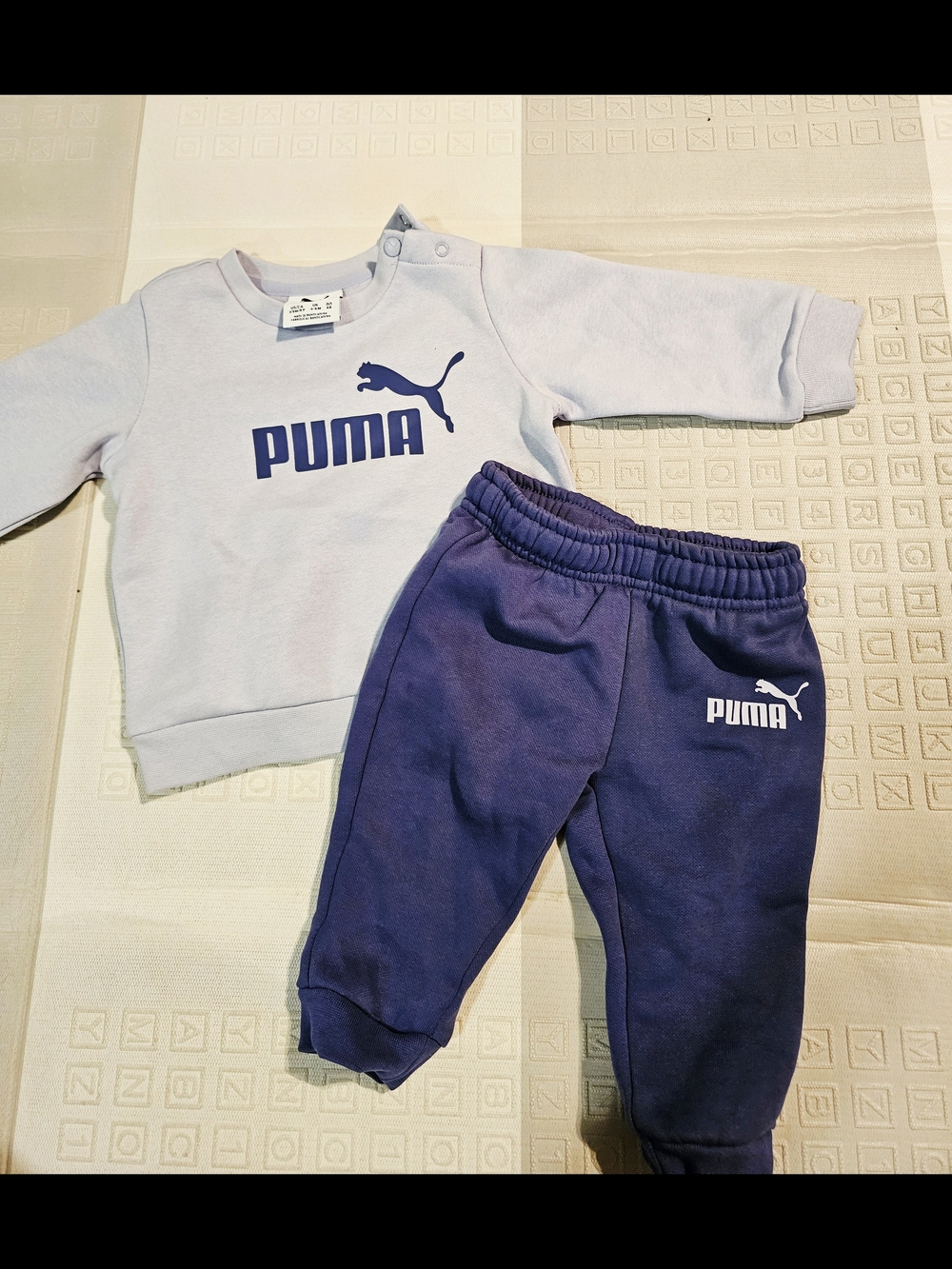 Puma Kids Two-Piece Sweatshirt & Jogger Set in Light Lavender and Deep Purple